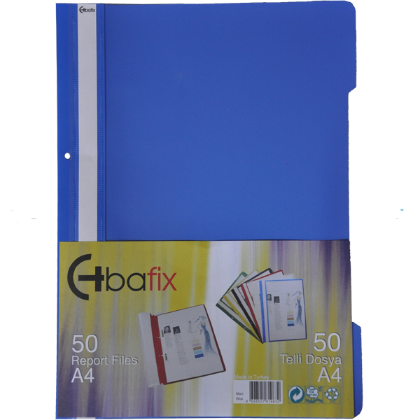 Bafix Telli Dosya Plastik XL Mavi A4