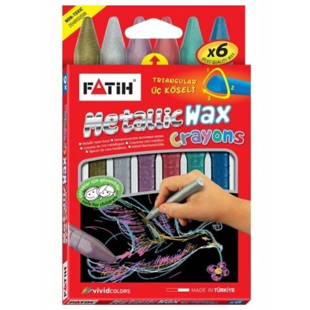 Fatih Mum Pastel Boya Wax Crayons Metalıc Kısa 6 Renk 50180