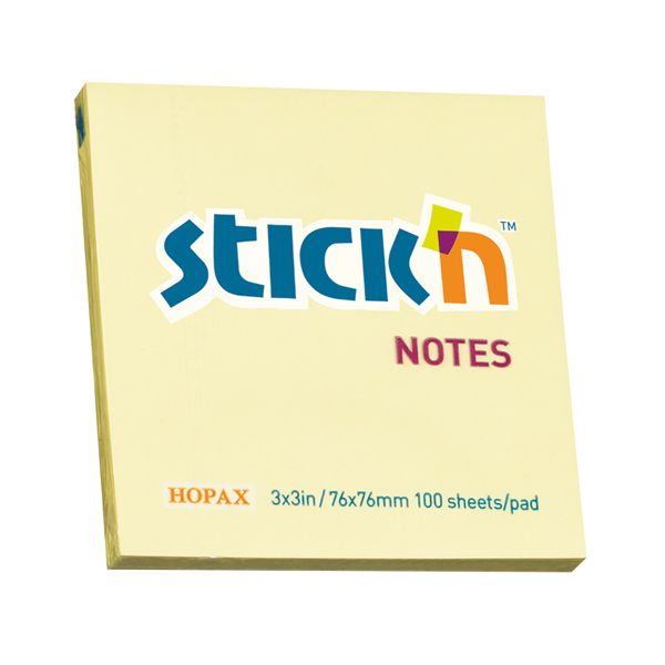 Hopax Stıckn Yapışkanlı Not Kağıdı 100 YP 76x76 Sarı HE21007