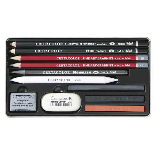 Cretacolor Teacher s Choice Beginner Drawing Set Metal Kutu 12 Pcs. (Profesyonel Karışık Çizim Seti) 400 33