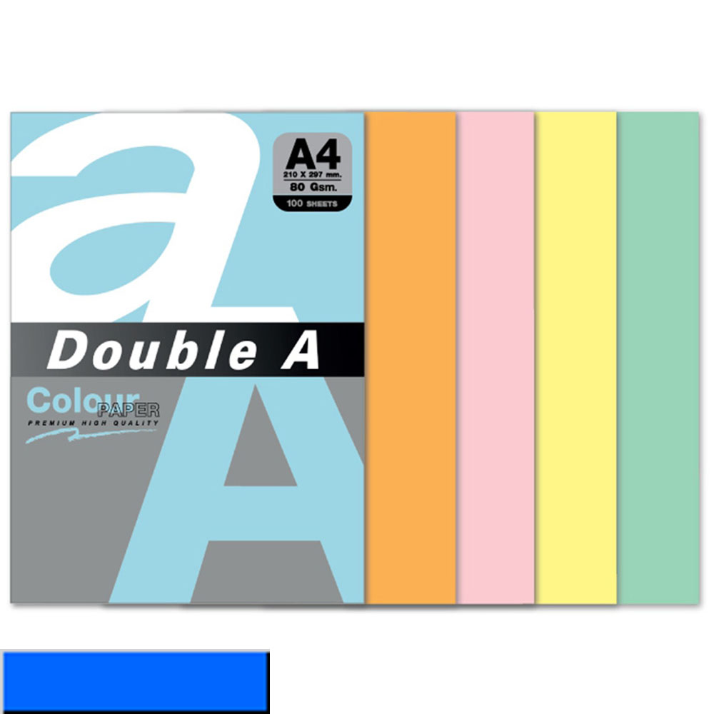 Double A Renkli Fotokopi Kağıdı 100 LÜ A4 80 GR Koyu Mavi