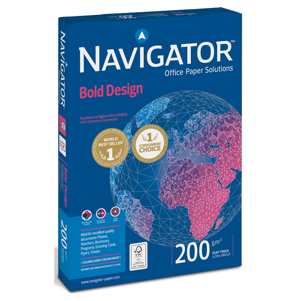 Navigator Gramajlı Fotokopi Kağıdı Bold Design 150 Lİ A4 200 GR Beyaz