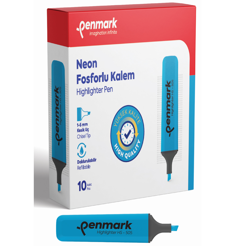 Penmark Fosforlu Kalem Neon Cam Göbeği HS-505 06