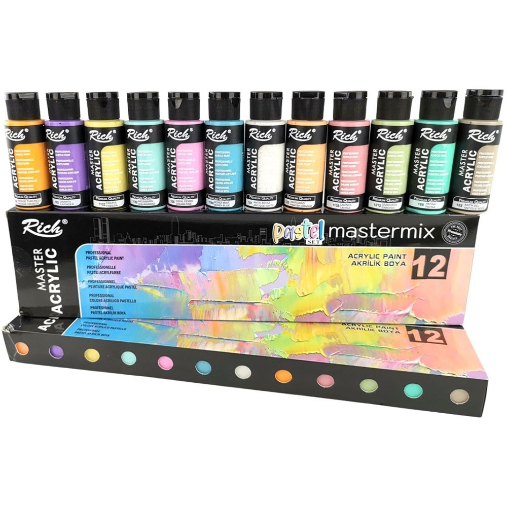 Rich Akrilik Boya Master Mix Pastel Renk Set 12 Li 06011409